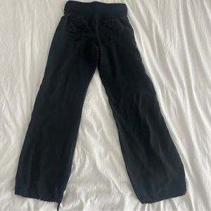 Womens Lululemon 100% Tencel Lyocell Wide Pants Sz 6 Washed Blk relaxed pull-on
